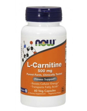 L Carnitine Carnitina 500mg 60 Veg Caps NOW Foods