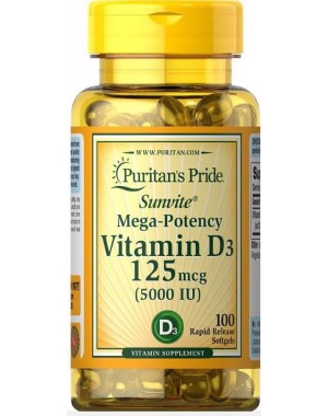 Vitamina D3 5.000 IU 100 caps PURITANS Pride