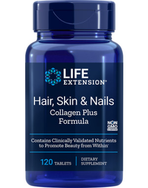 Hair Skin e Nails Collagen Plus Formula 120 comprimidos LIFE Extension