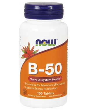 Vitamina B 50 100 comprimidos NOW Foods