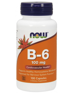 Vitamina B6 100 mg 250 Cápsulas NOW Foods