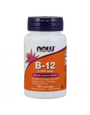 Vitamina B12 2000mcg 100 pastilhas NOW Foods