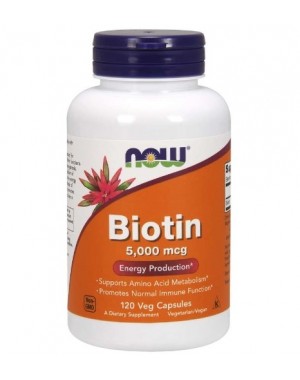 Biotina 5000 mcg 120 Vegcaps NOW Foods