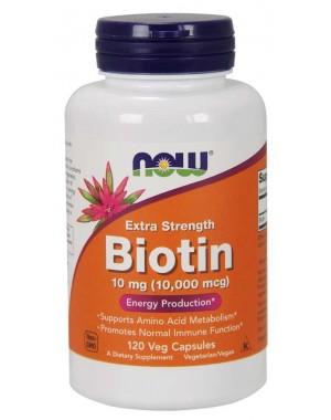 Biotina 10000 mcg 120 Vegcaps NOW Foods