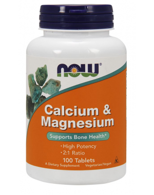 Cálcio e Magnésio 100 Comprimidos NOW Foods