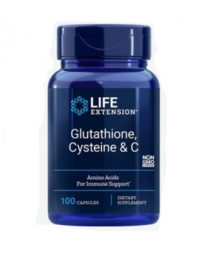 Glutationa, Cisteína e Vitamina C 100 caps LIFE Extension