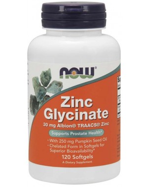 Glicinato de zinco 120 Softgels NOW Foods