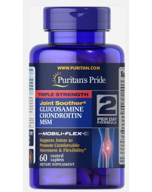 Glucosamina e Condroitina  Triple Strength com MSM 60 cápsulas Puritans