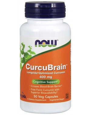CurcuBrain 400 mg 50 Veg Capsules NOW Foods