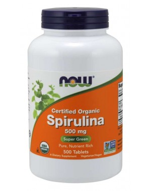 Spirulina 500 mg Organic, 500 Comprimidos NOW Foods