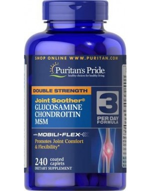 Glucosamina e Condroitina com MSM Double Strength 240 cápsulas PURITAN'S Pride
