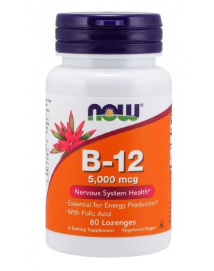 Vitamina B12 5000mcg 60 pastilhas NOW Foods