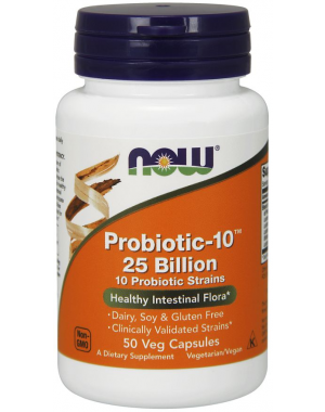 Probiotic 10 25 Billion probiótico 50 Cápsulas NOW Foods