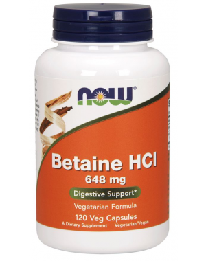 Betaine HCl 648 mg 120 Caps NOW Foods