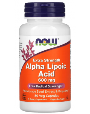 ALPHA LIPOIC ACID 600mg  60 VCAPS Now Foods