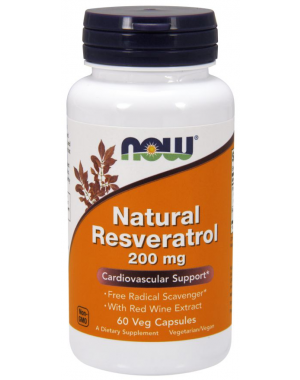Natural Resveratrol 200 mg 60 Cápsulas NOW Foods