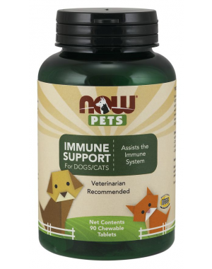 Immune Support for Dogs & Cats 90 comprimidos mastigáveis NOW Pets