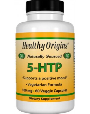 5 HTP 100mg 60 veggie capsules HEALTHY Origins  val: 12/21