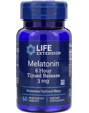 Melatonina 6 Hour Timed Release 3mg 60 caps LIFE Extension