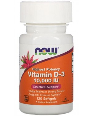 Vitamina D3 10000 IU 120 Softgels NOW Foods