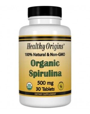 Spirulina Orgânica 500mg 30 tablets HEALTHY Origins