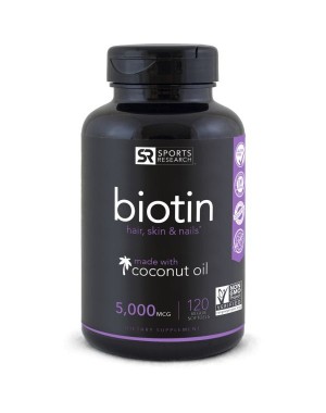 Biotina 5000mcg 120  Veggies Softgel SPORTS Research validade:10/2022