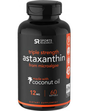 Astaxantina 12mg 60 Softgels SPORTS Research validade:08/2022