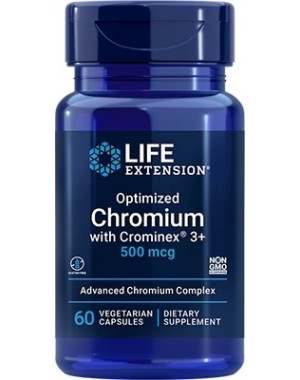 Optimized Chromium with Crominex3+, 500 mcg, 60 Vcaps life Extension 