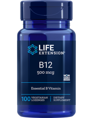 Vitamina B12 Essential 100 pastilhas LIFE Extension