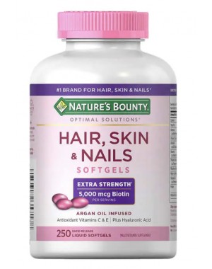 Hair Skin e Nails Cabelo, pele e unha com biotina 250 softgels NATURE'S Bounty