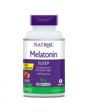 Melatonina 5mg FAST DISSOLVE sublingual 150 comprimidos Sabor Morango NATROL