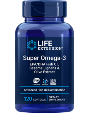 Super Omega 3 EPA / DHA com Sesame Lignans & Olive Extract 120 caps LIFE Extension