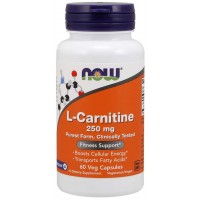 L Carnitine Carnitina 250mg 60 veg caps NOW Foods