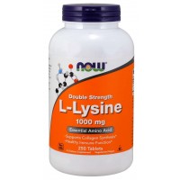 L Lysine Double Strength 1000 mg 250 Comprimidos NOW Foods