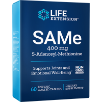 SAMe S-Adenosyl-Methionine 400 mg 60 comprimidos com revestimento entérico LIFE Extension