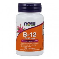 Vitamina B12 2000mcg 100 pastilhas NOW Foods