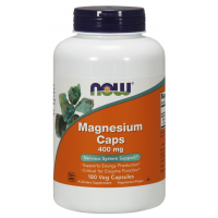 Magnésio Magnesium Caps 400 mg 180 Cápsulas NOW Foods
