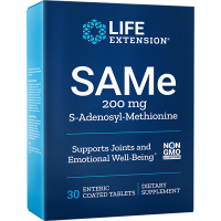 SAMe S-Adenosyl-Methionine 200 mg 30 comprimidos com revestimento entérico LIFE Extension