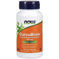 CurcuBrain 400 mg 50 Veg Capsules NOW Foods