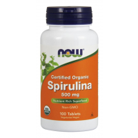 Spirulina 500 mg 100 Comprimidos Certified Organic NOW Foods