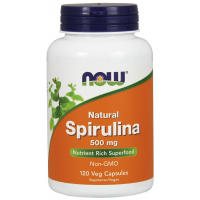 Natural Spirulina 500 mg 120 Cápsulas NOW Foods