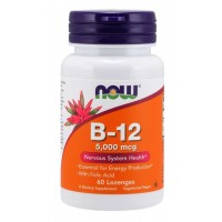 Vitamina B12 5000mcg 60 pastilhas NOW Foods