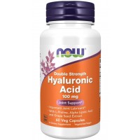 Hyaluronic Acid Ácido hialuronico Double Strength 100 mg 60 Veg Capsules NOW foods