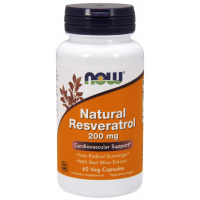 Natural Resveratrol 200 mg 60 Cápsulas NOW Foods