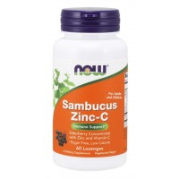 Sambucus Zinco C  Concentrado de Berries com Zinco e Vitamina C  60 pastilhas NOW