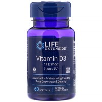 Vitamina D3 5000 IU  60 Softgels LIFE Extension