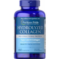 Hydrolyzed collagen Colágeno Hidrolisado 1000 mg 180 cápsulas PURITANS Pride