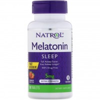 Melatonina 5mg FAST DISSOLVE sublingual 90 comprimidos Sabor morango NATROL