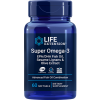  Super Omega 3 EPA / DHA com Sesame Lignans & Olive Extract 60 caps LIFE Extension