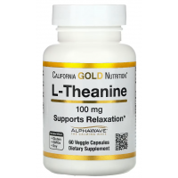 L-Theanine, Featuring AlphaWave, 100 mg, 60 Veggie Capsules California Gold Nutrition